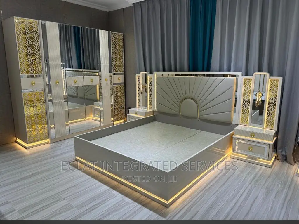 Bed Frame With Drawers and Mirrors