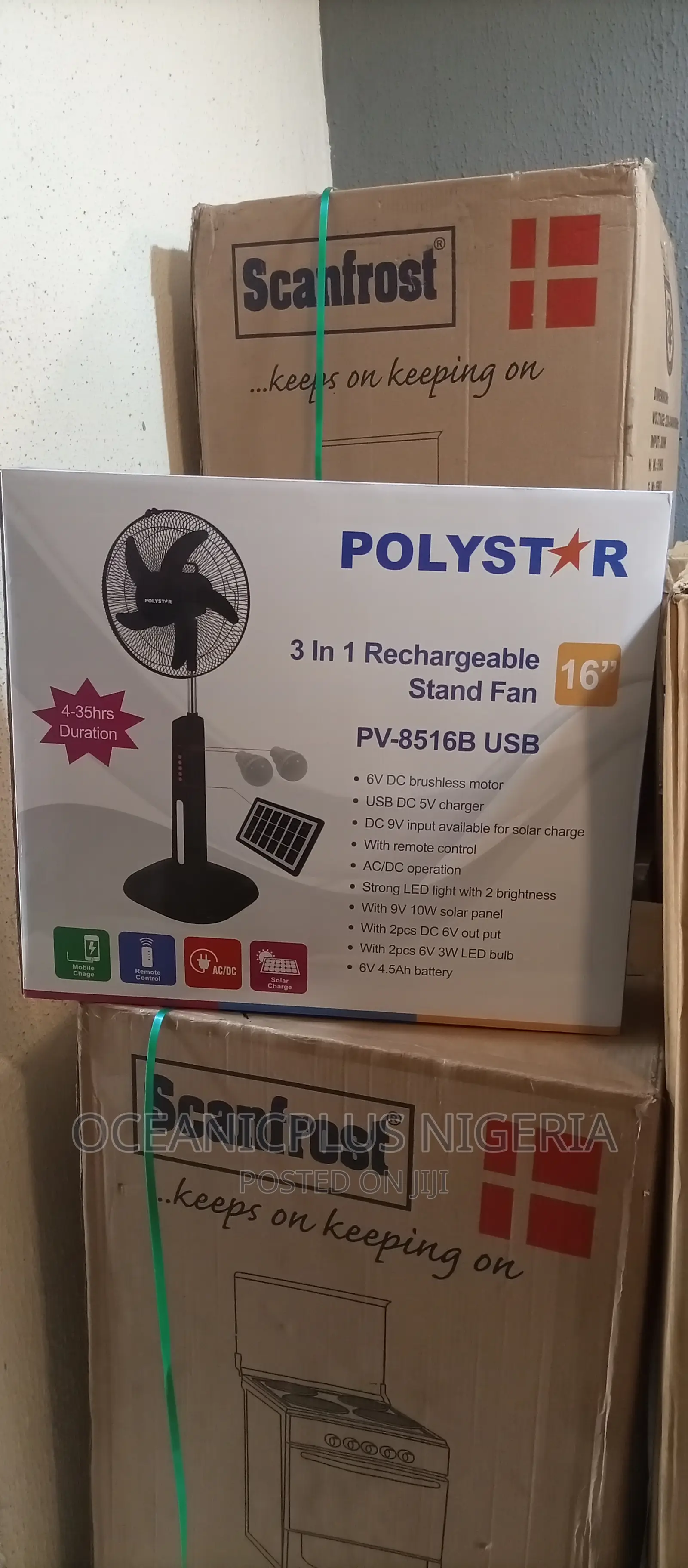Polystar 16 Inches Rechargeable Fan