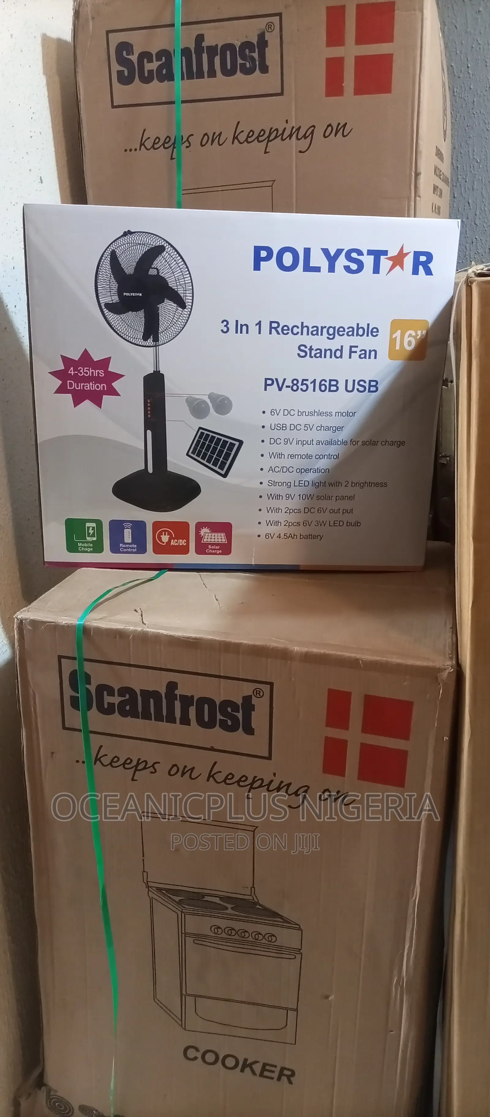 3in1 Rechargeable 16 Inches Standing Fan