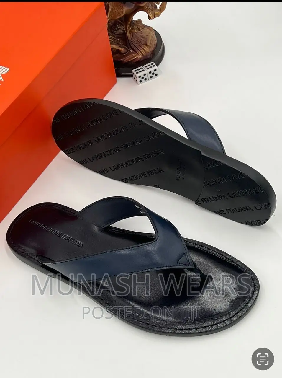 Italian Roco Brunel O Leather Slipers