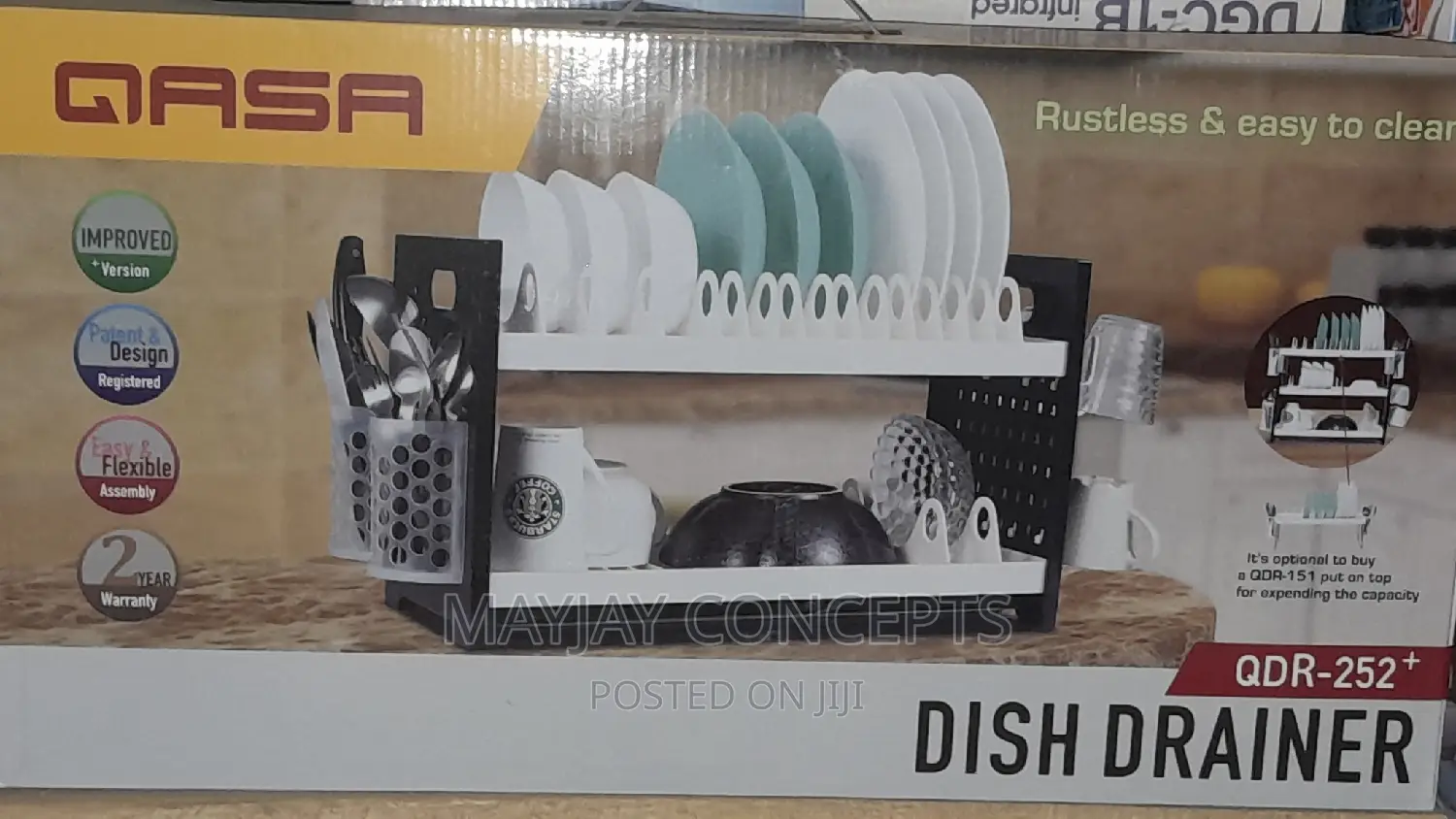 Qasa Dish Drainer and Plate Rack-Rustless and Easy to Clean