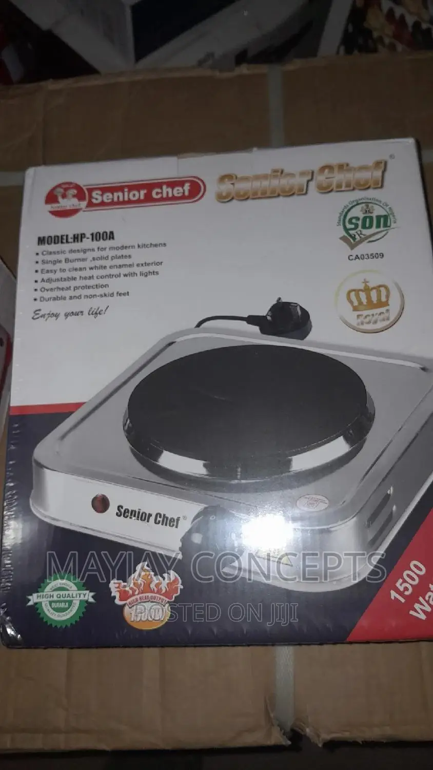 Senior Chef Electric Single Hot Plate-1500w-Brand New