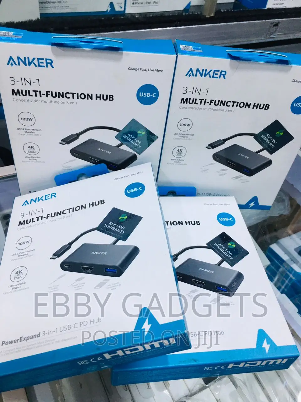 Anker Usb C Hub Powerexpand 3-in-1 Type C Hub With 100w