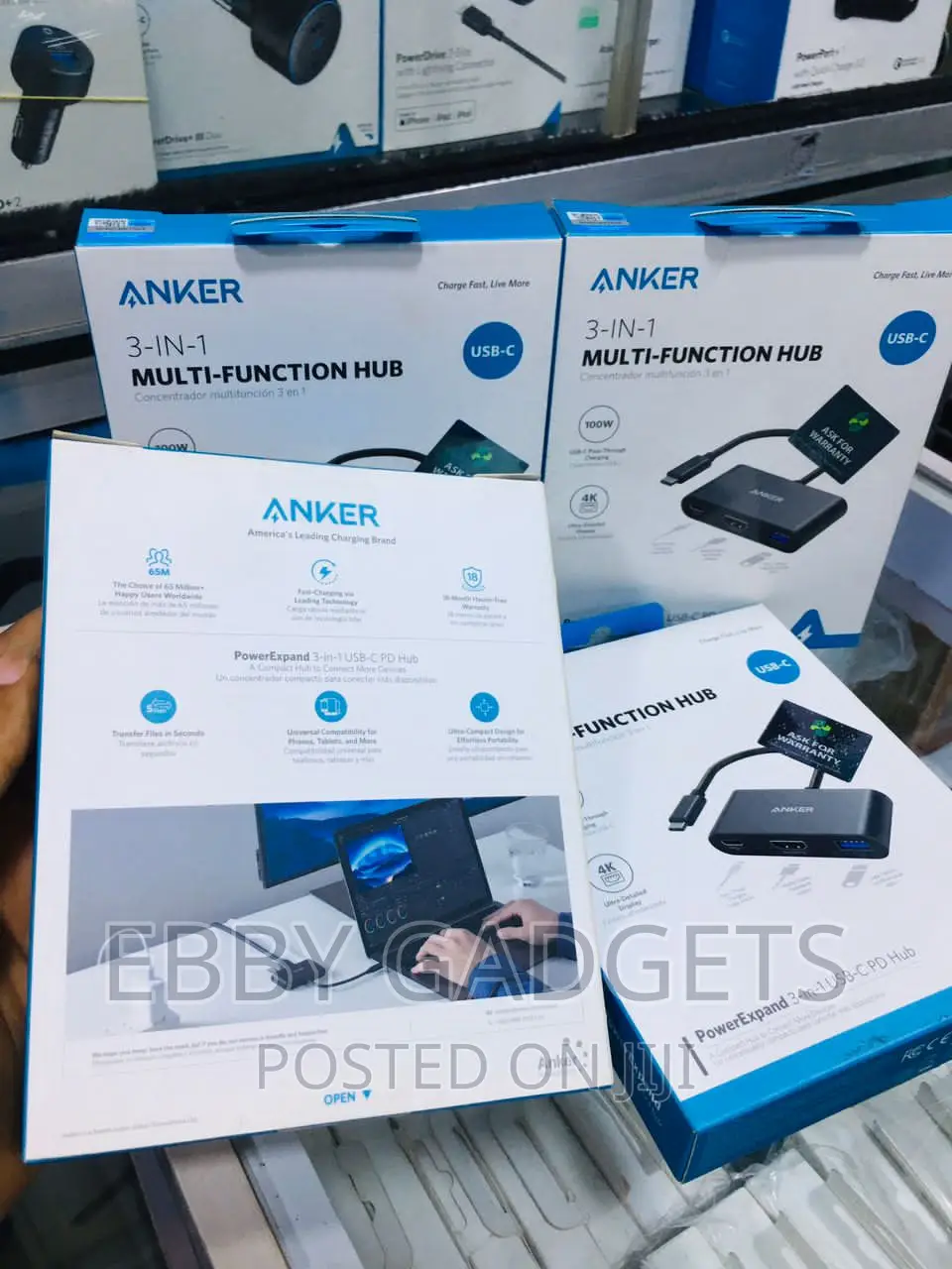 Anker Usb C Hub Powerexpand 3-in-1 Type C Hub With 100w