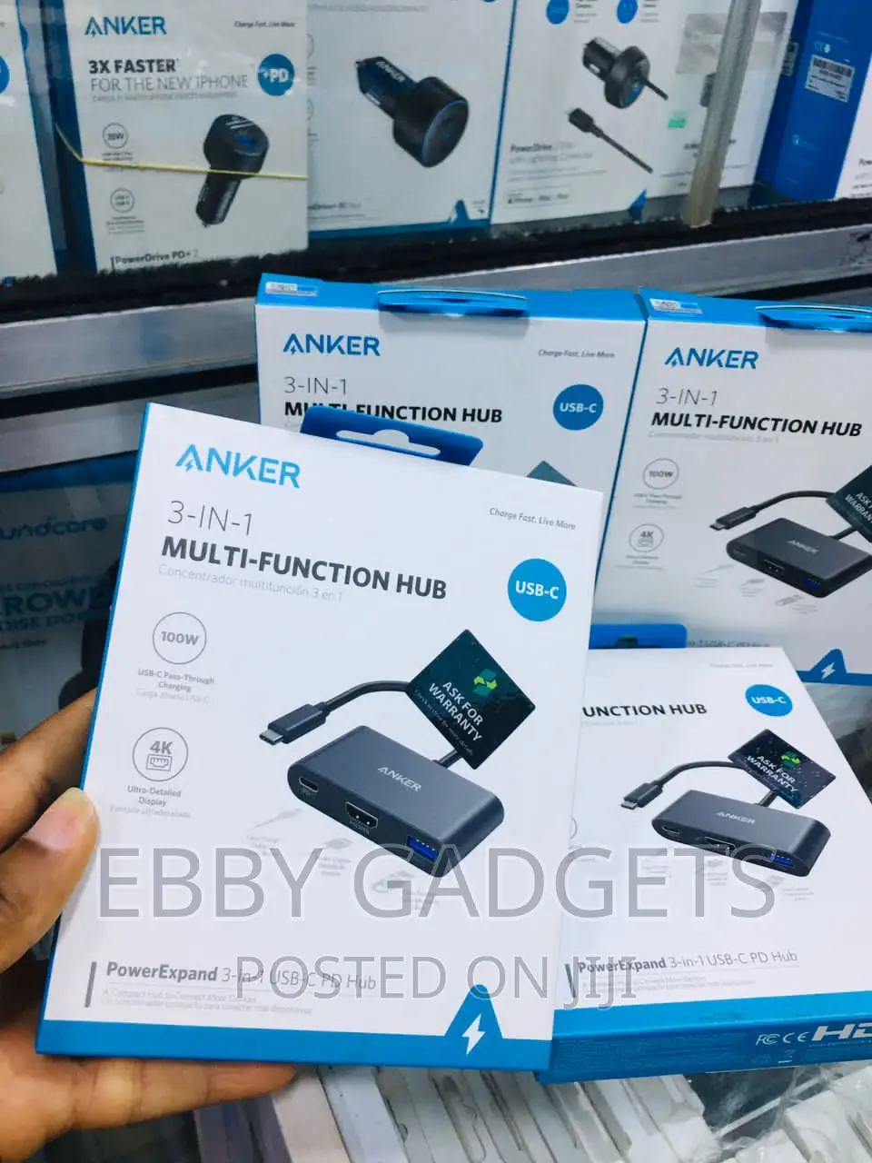 Anker Usb C Hub Powerexpand 3-in-1 Type C Hub With 100w