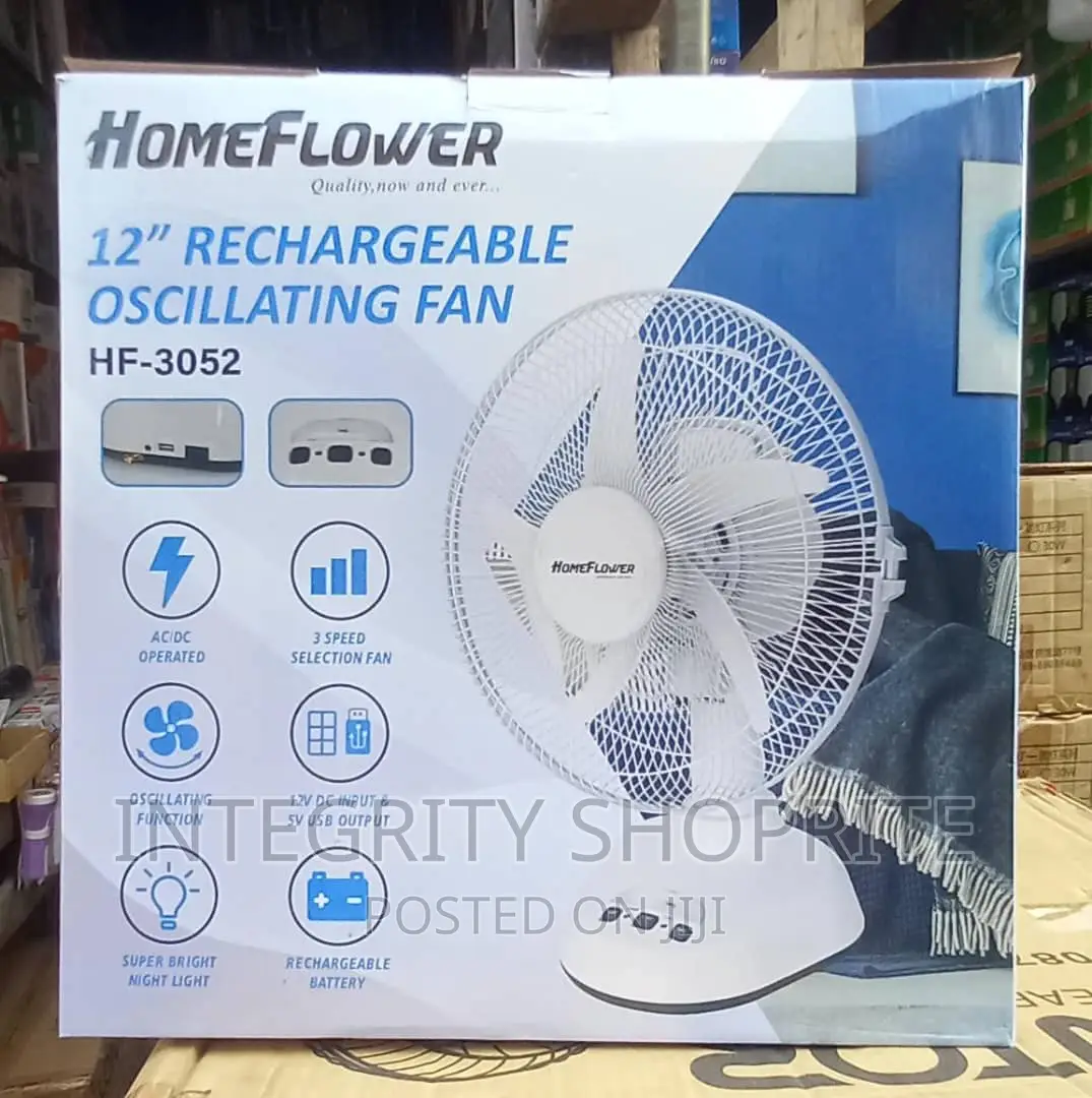 Home Flower ,12 Rechargeable Standing Fan