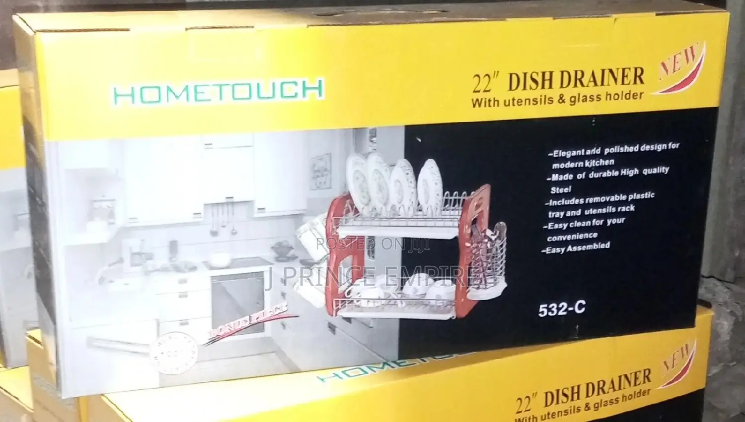Wonderhome 2-Layer 22" Dish Drainer With Utensils/Cup Holder