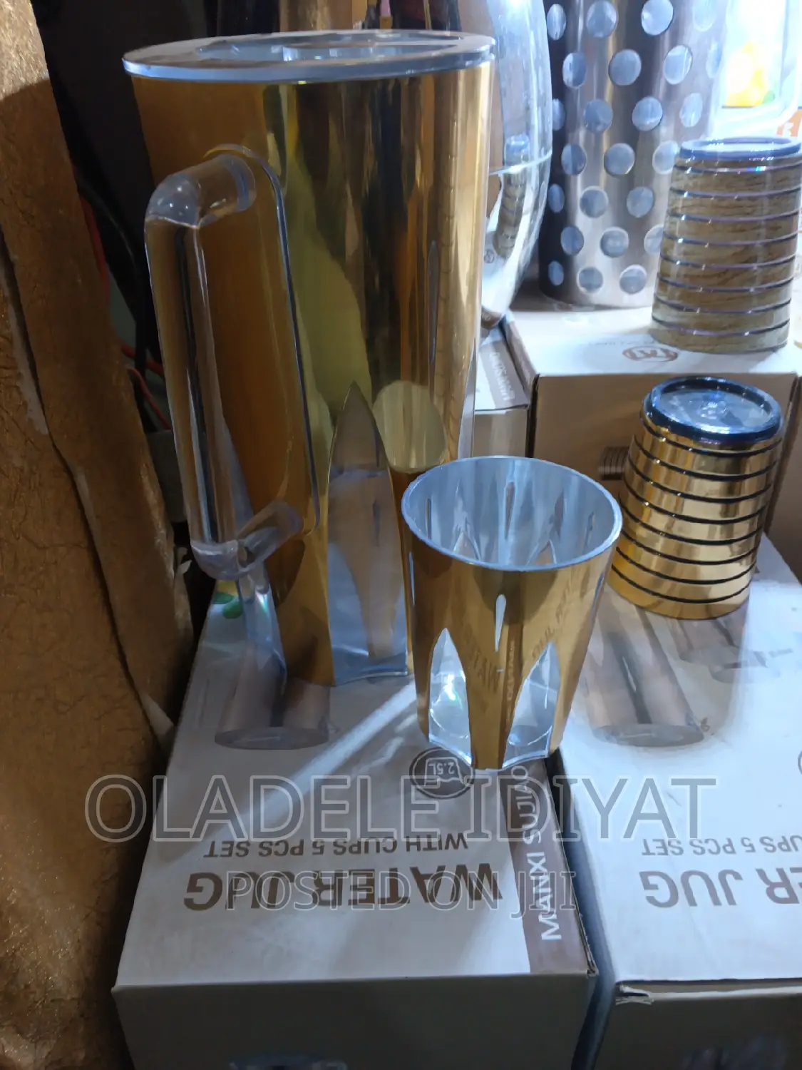 Crystal Water Jug With Cup
