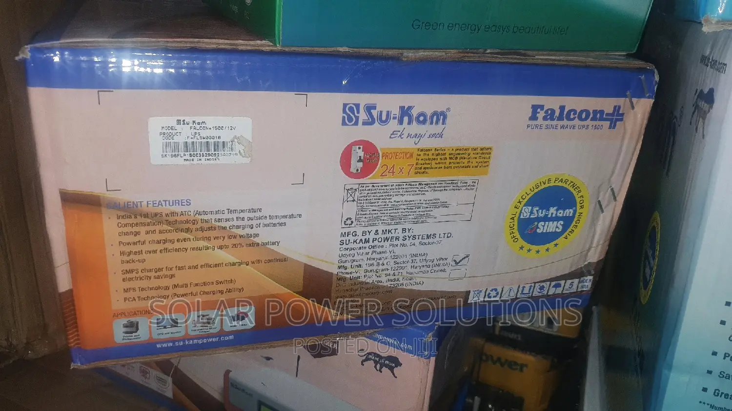 Sukam Falcon Inverter 1.5kva 12v