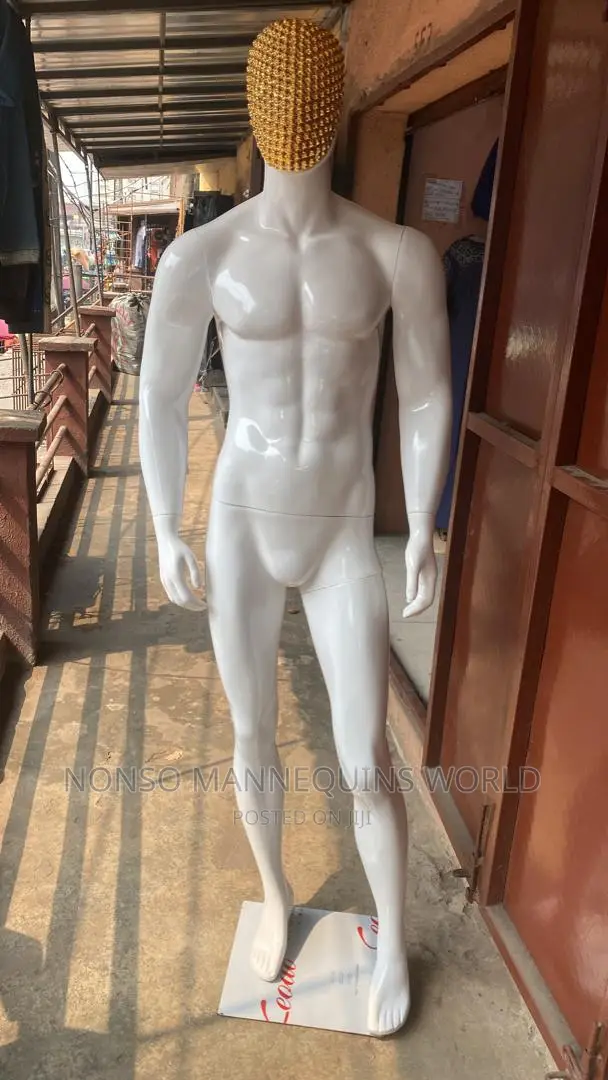 White Fibre Stone Face Huge Male Mannequin