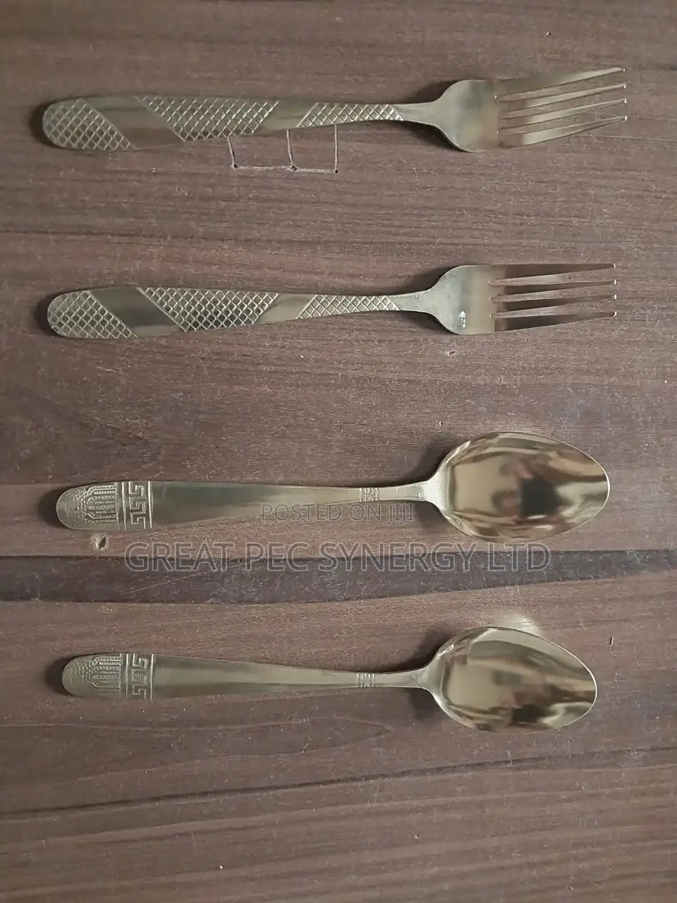 Gold Spoon and Fork - 12 Pieces (A Dozen)