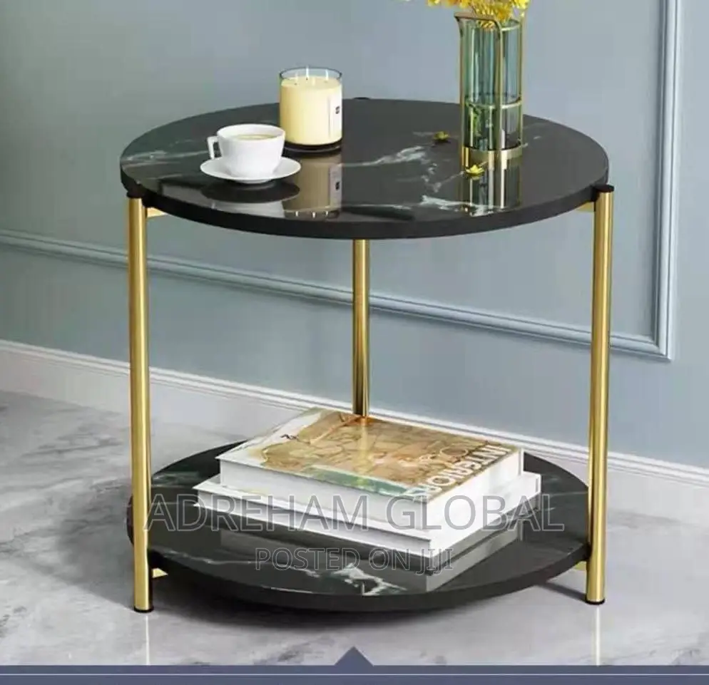 MDF Top Side Table (White)Material: MDF and Metal