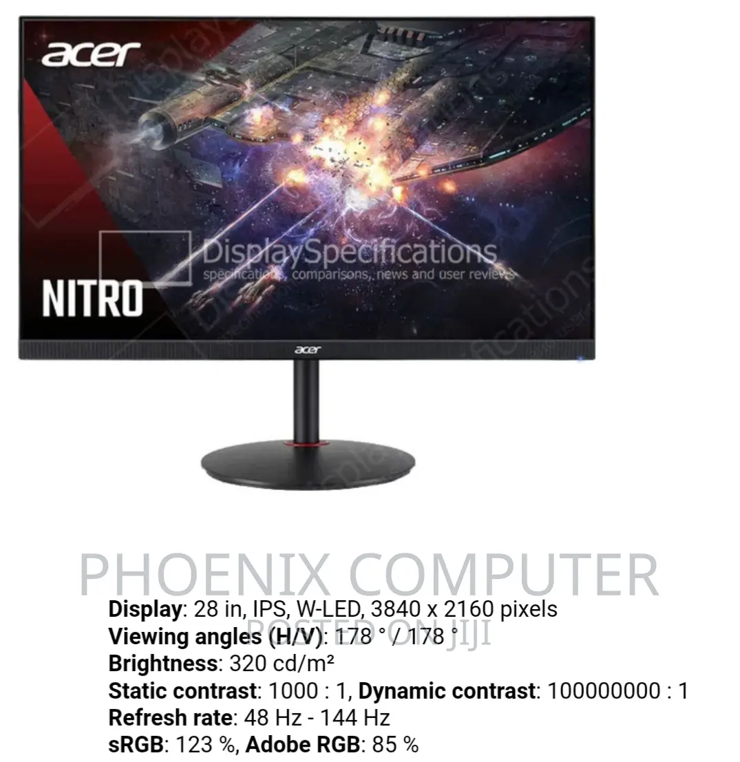 Acer Nitroxv282k 28"UHD(3840 X 2160)IPS Gaming Monitor 144hz