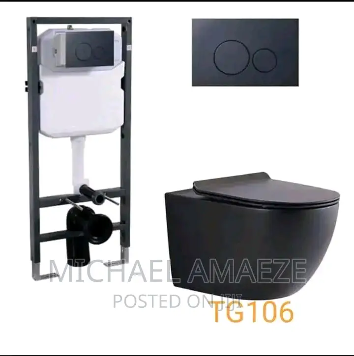 Original Black WC Wall Hung Concealed England