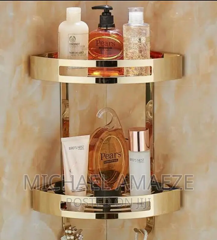 Gold Corner Shelf for Bathroom