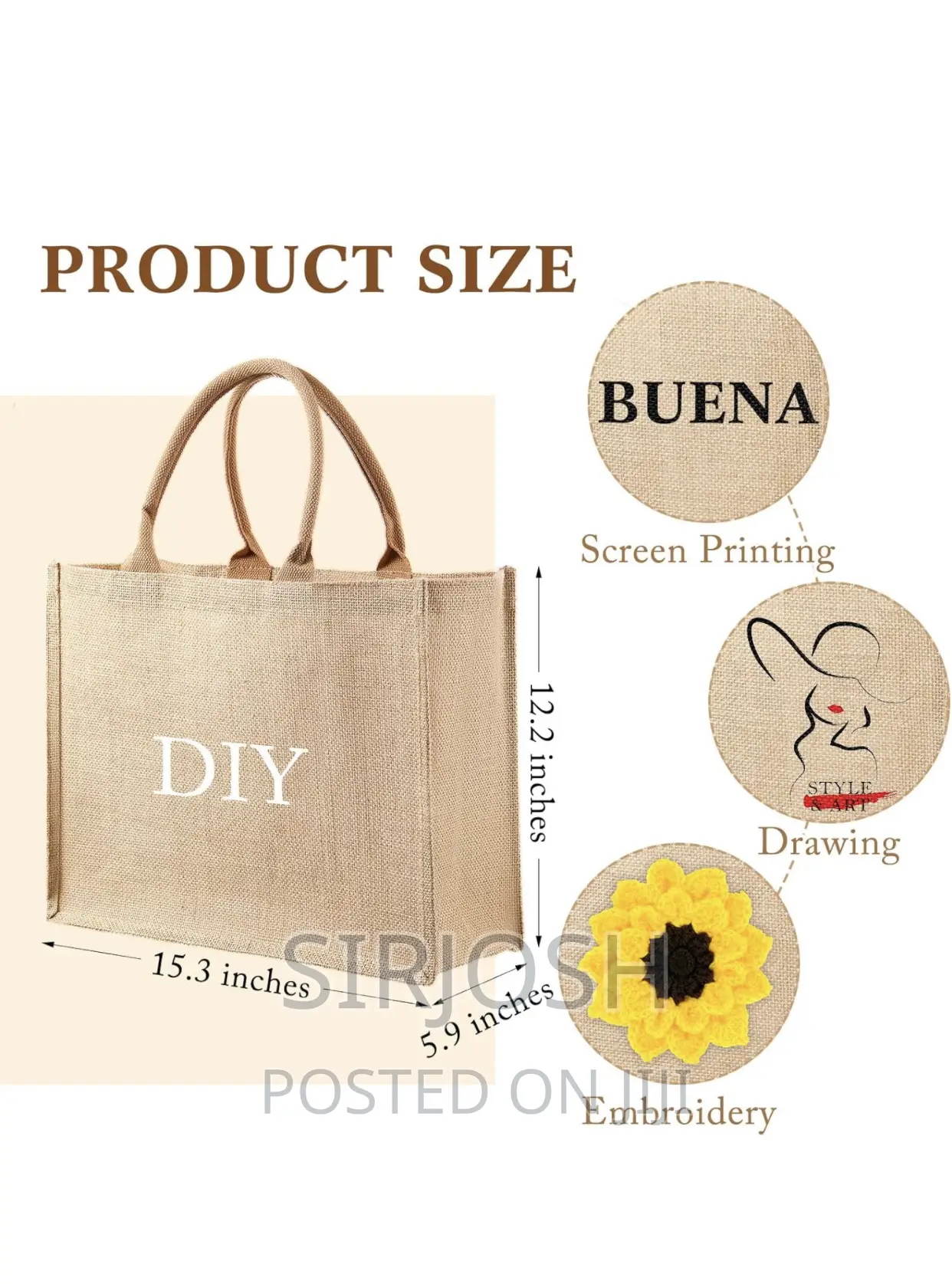 Big Size Jute Tote Bags