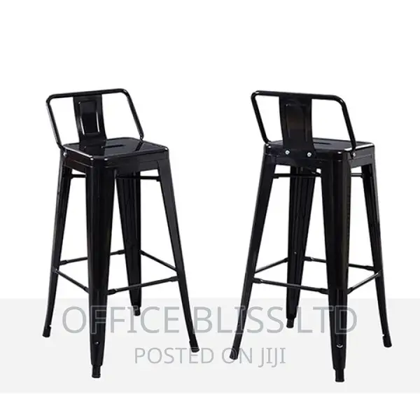 Industrial Metal High Bar Stool Set of 2
