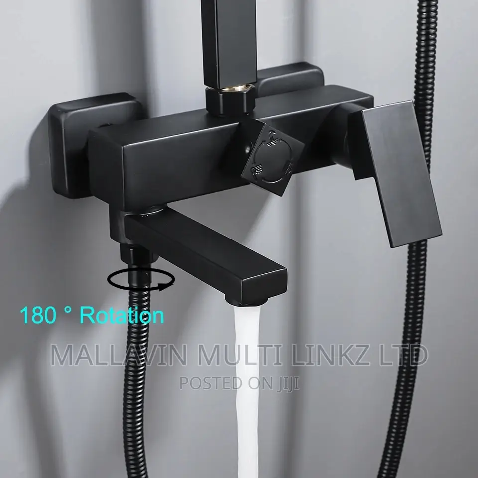 Black Bathroom Shower Sets With Shelf
