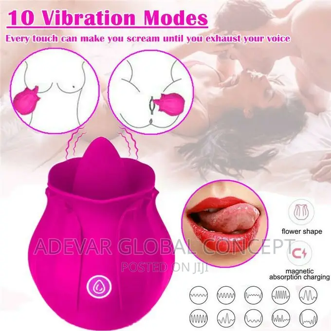 Rose Female Vagina Breast Clitoral Stimulator Tongue Licking