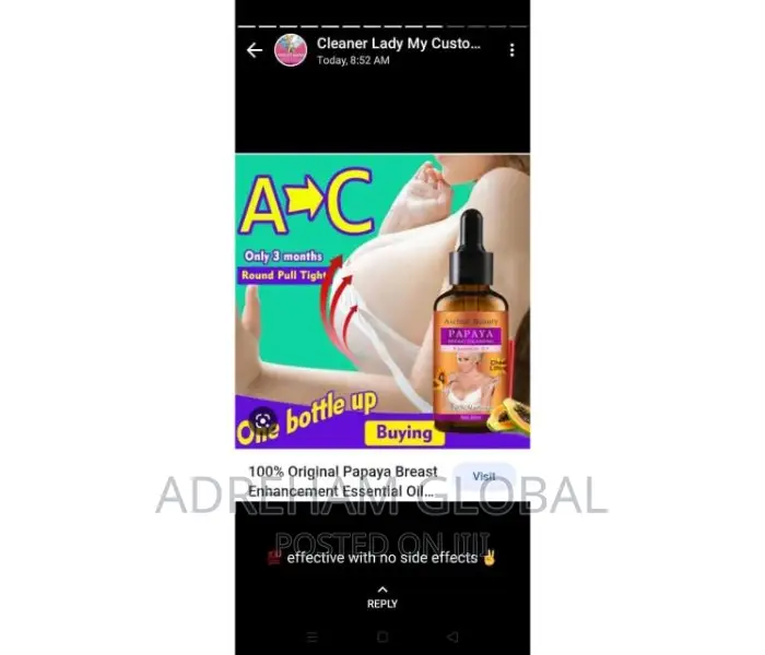 Papaya Original Breast Enhancement Oil Without Side Effects.