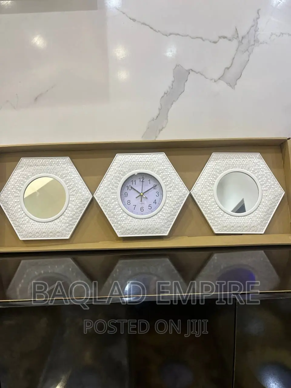 3 in 1 Luxury Wall Clock (White)