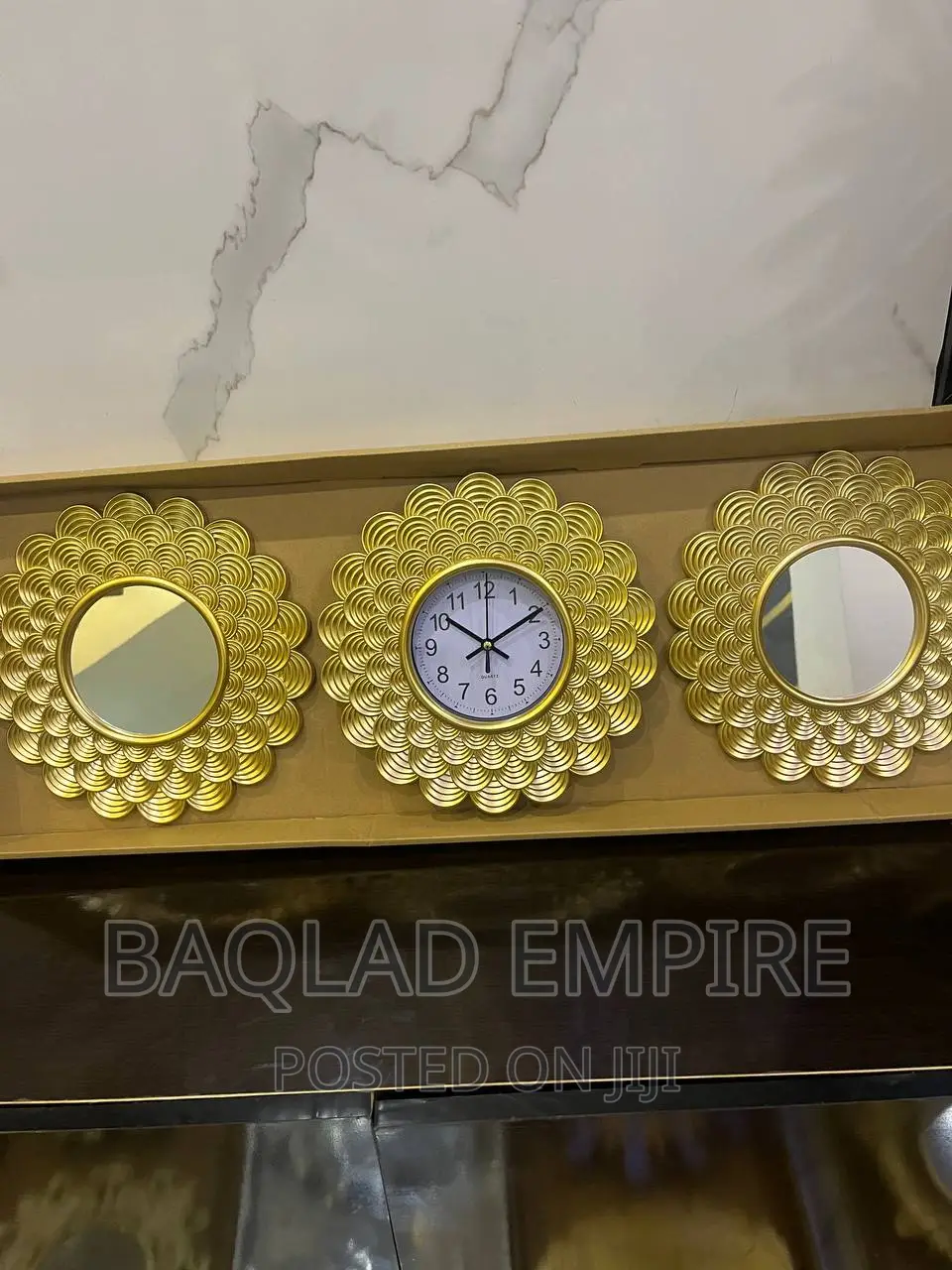 3 in 1 Luxury Design Wall Clock (Gold )