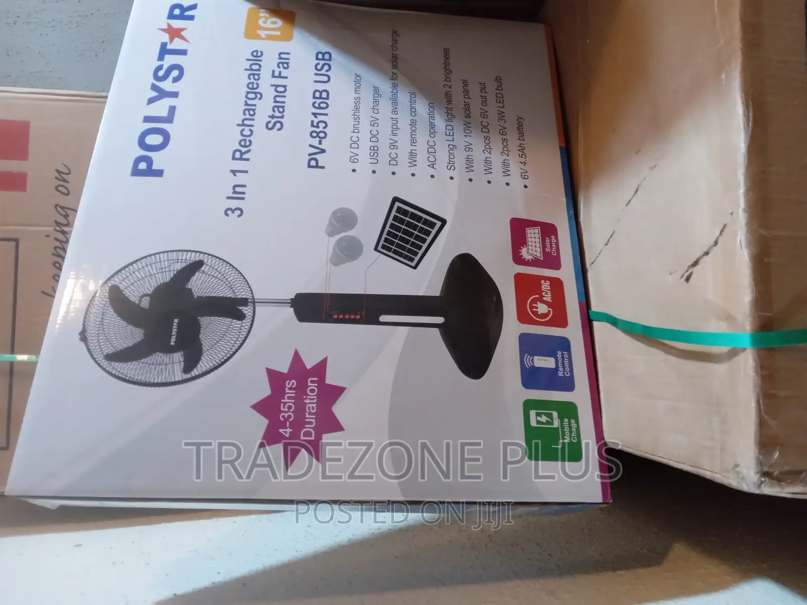 Brand New Rechargeable Standing Fan Pv8516b(Polystar 16'')