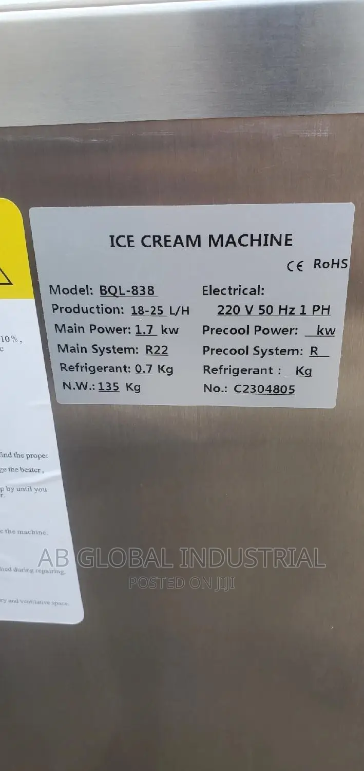 Standing Stainless Ice Cream Machine