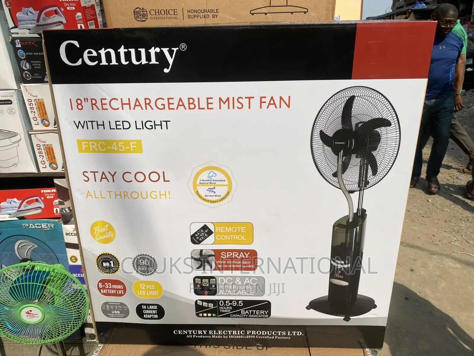 Century Rechargeable Mist Fan - 18 Inches