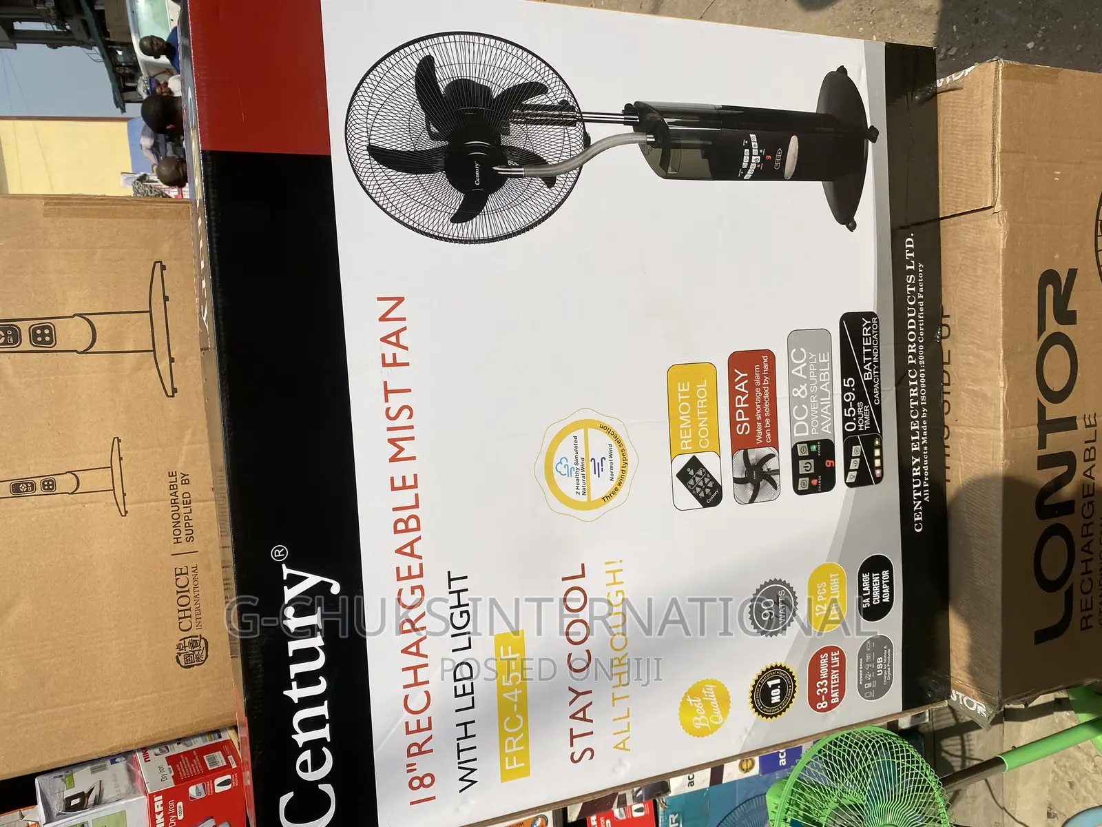 Century Rechargeable Mist Fan - 18 Inches