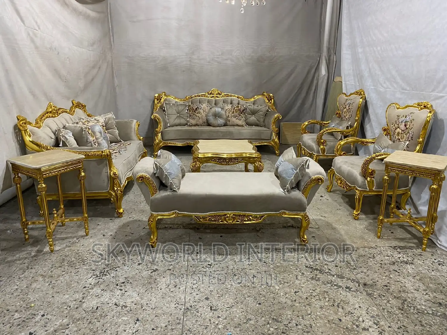 Royal 10 Seater Sofa Chairs and Table