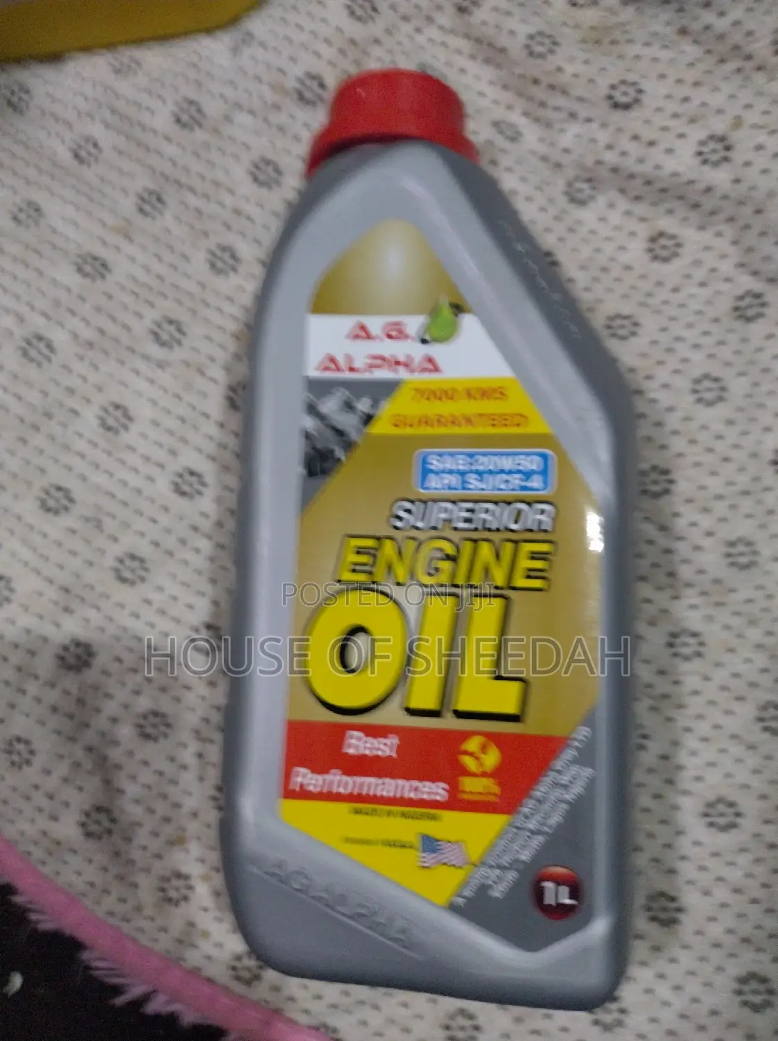 A.G. Alpha Superior Motor Oil, Sae 20W 50, Api Sj Cf-4 1ltr