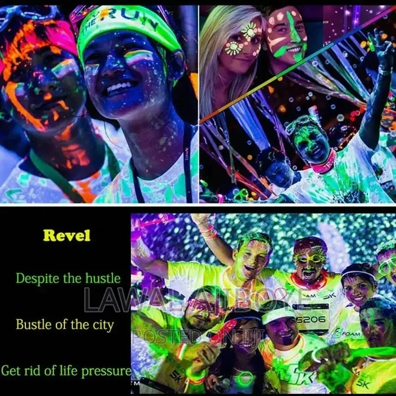 25ml/Tube, 24 Tubes/Box Luminiscent Face Body Art Paint UV G