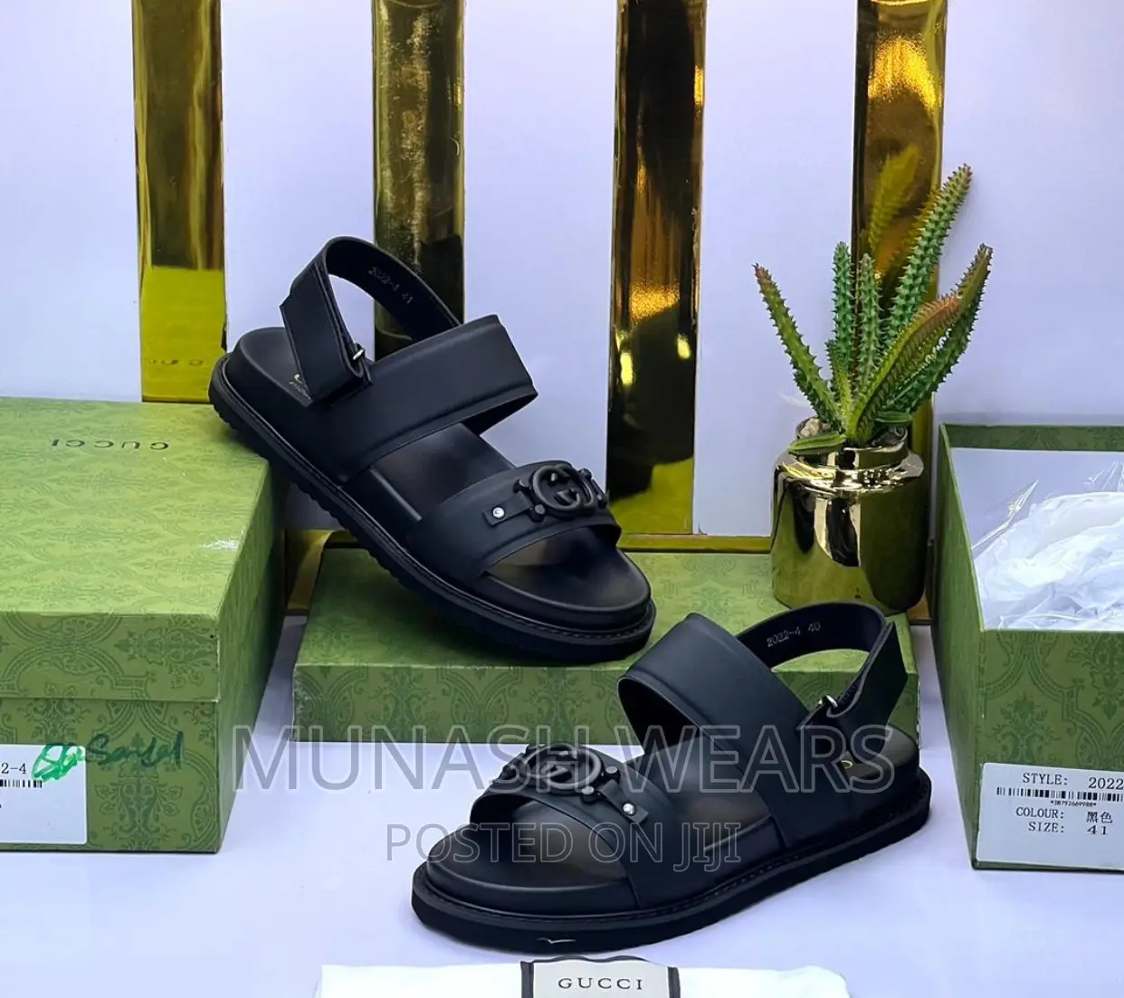 Gucci Leather Slipers X Sandal