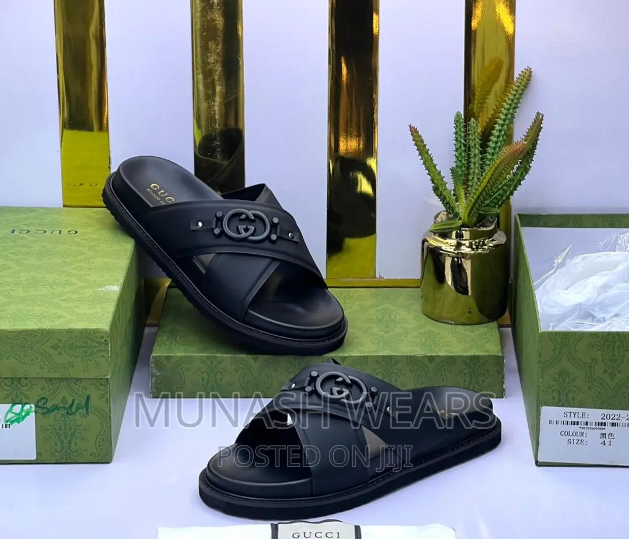 Gucci Leather Slipers X Sandal