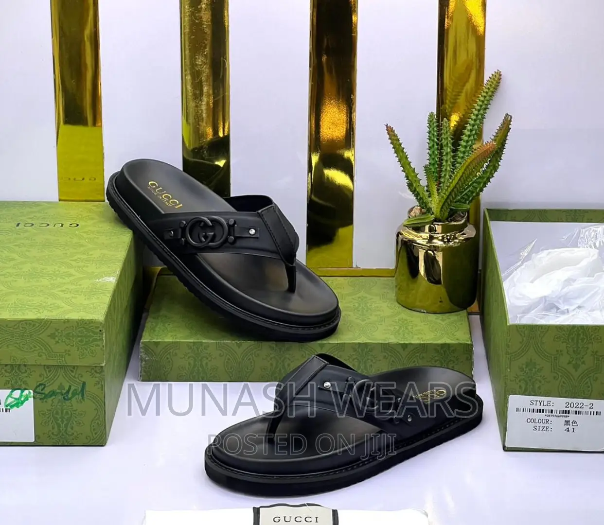 Gucci Leather Slipers X Sandal