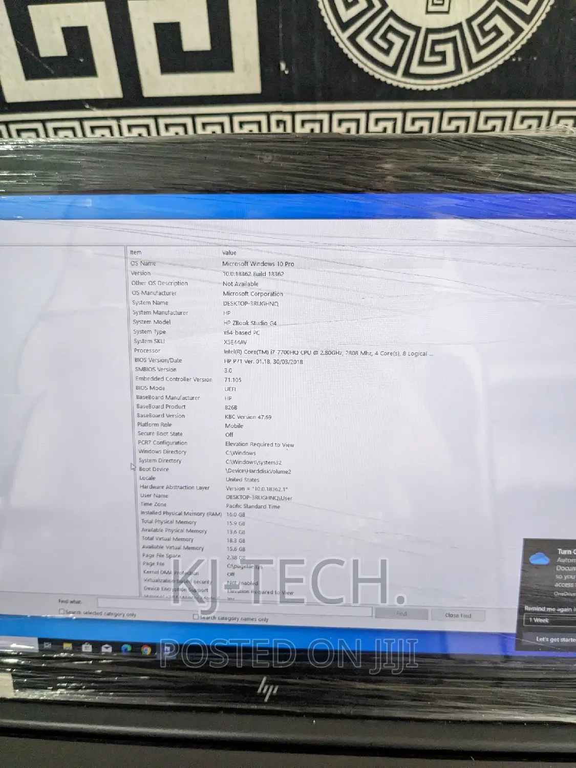 Laptop HP ZBook Studio G4 16GB Intel Core I7 SSD 512GB
