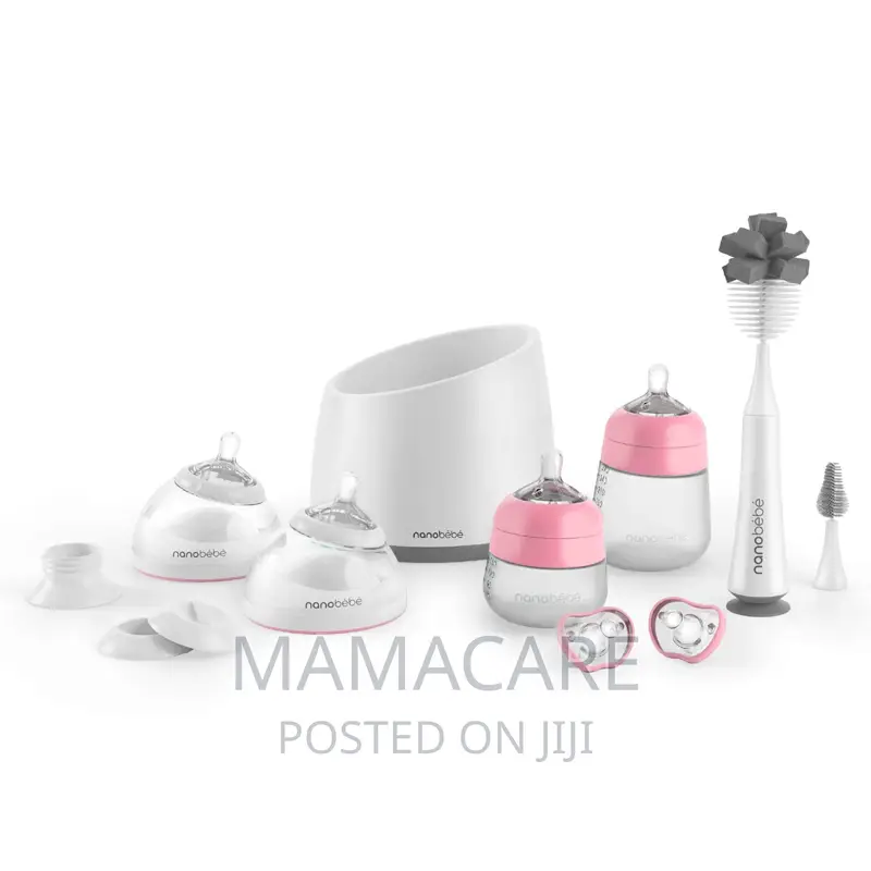 Nanobebe Baby Bottle Complete Feeding Set Pink