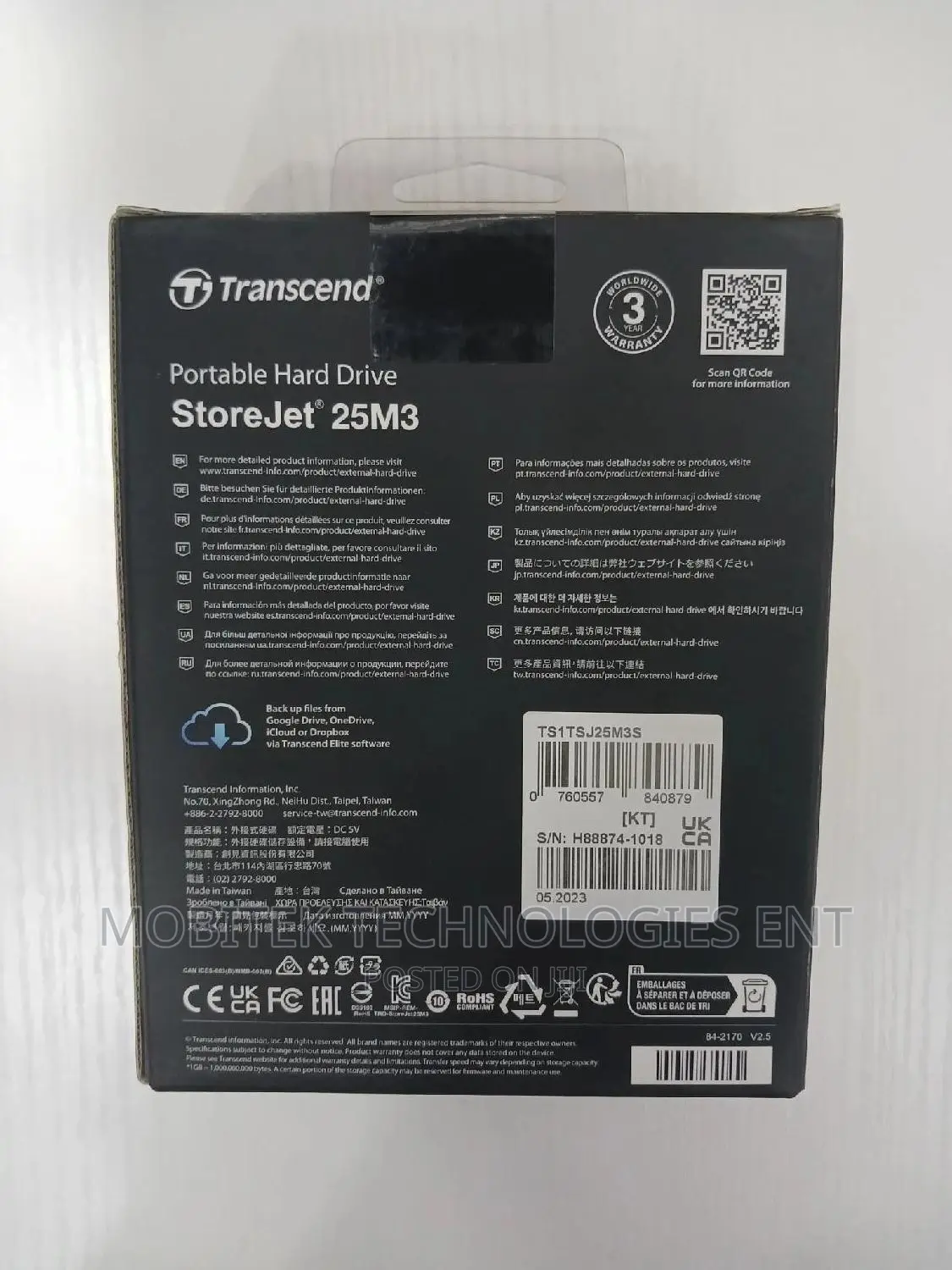 1tb Transcend External Portable Storage Hard Drive