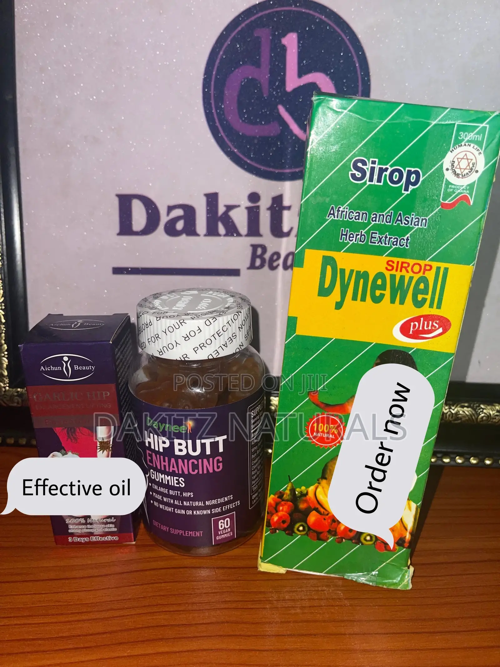 Hip Butt Enlargement Combo Dynewell Plus + Butt Gum +Oil