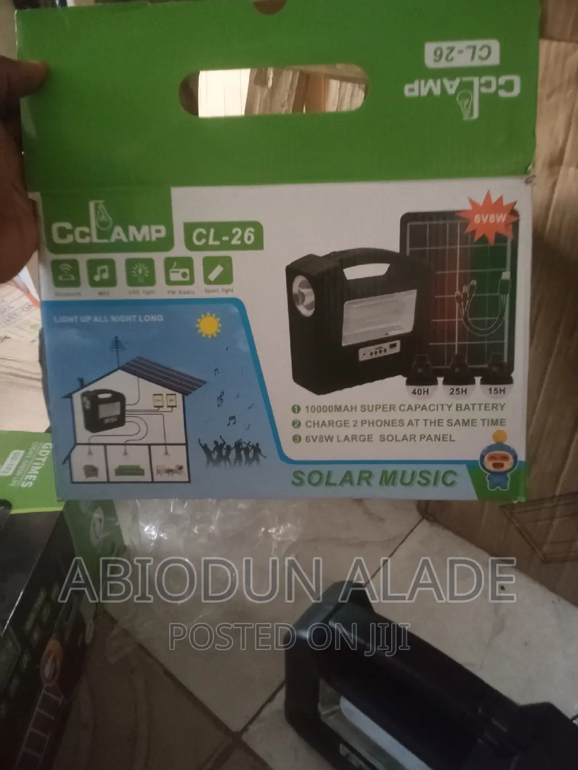 Cclamp 10000mah Multifunctional Solar Lighting W Bluetooth