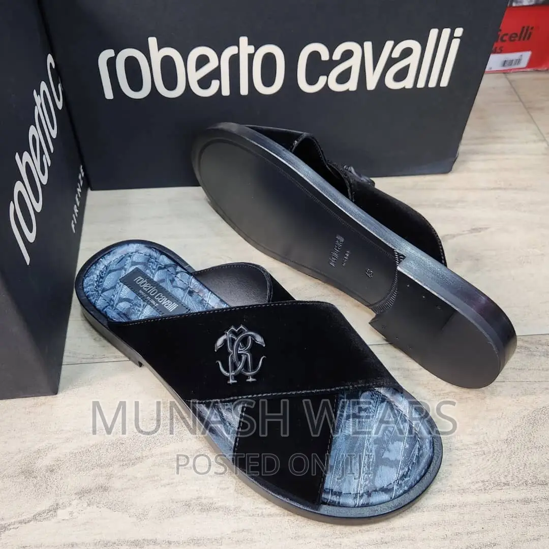 Original Italian Roberto CAVALLI Leather Slipers