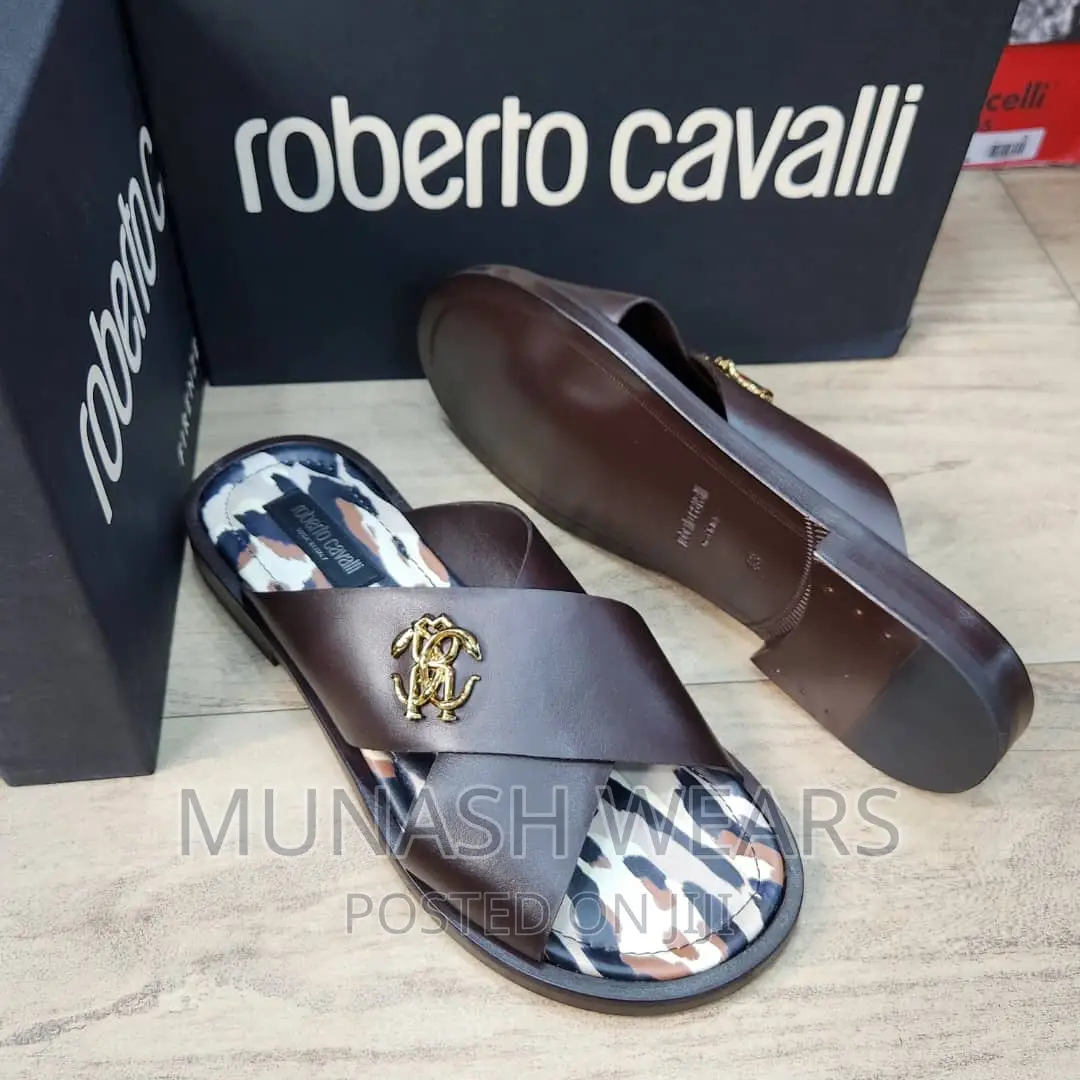 Original Italian Roberto CAVALLI Leather Slipers