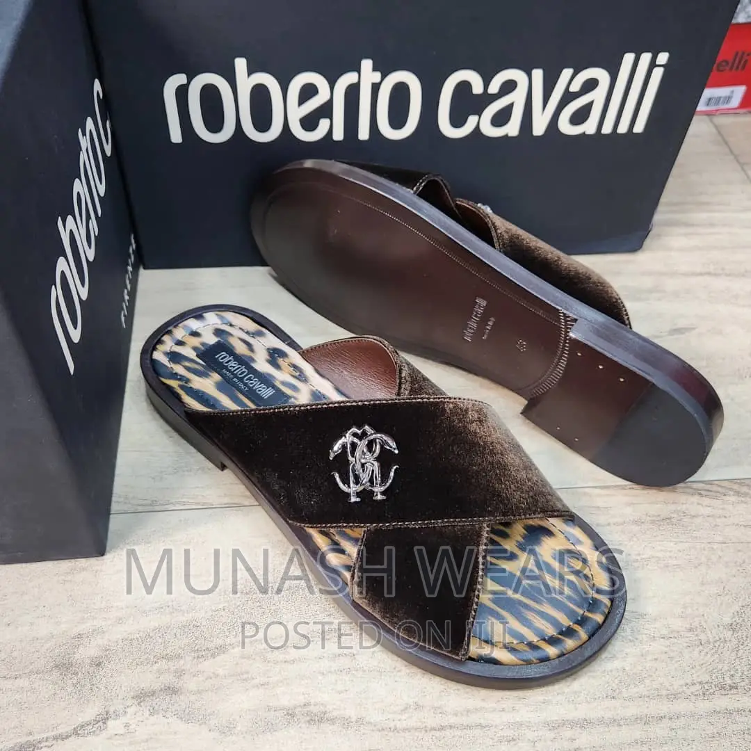 Original Italian Roberto CAVALLI Leather Slipers
