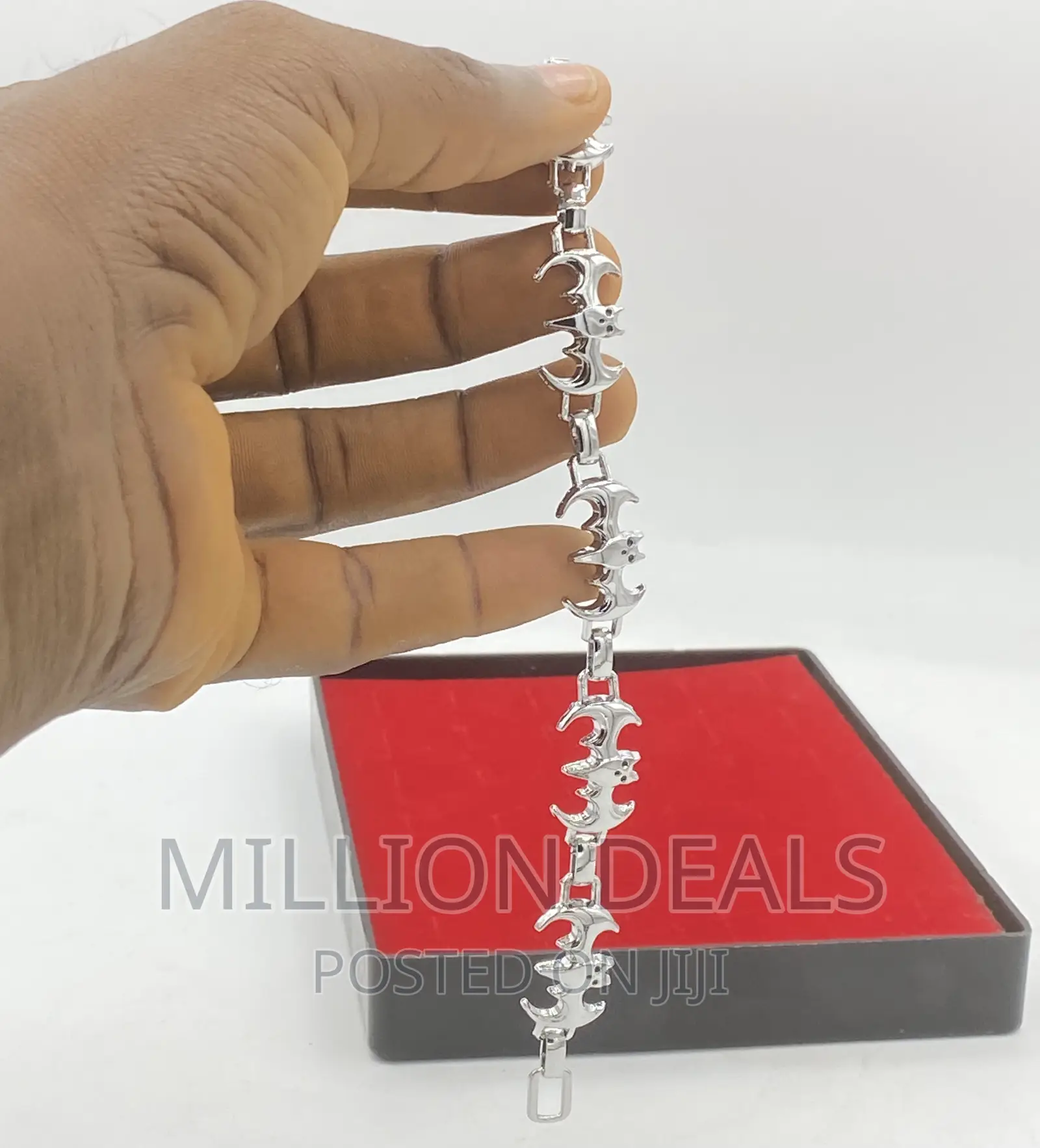 Pattern Ski Stylish Men’S Link Bracelet Silver