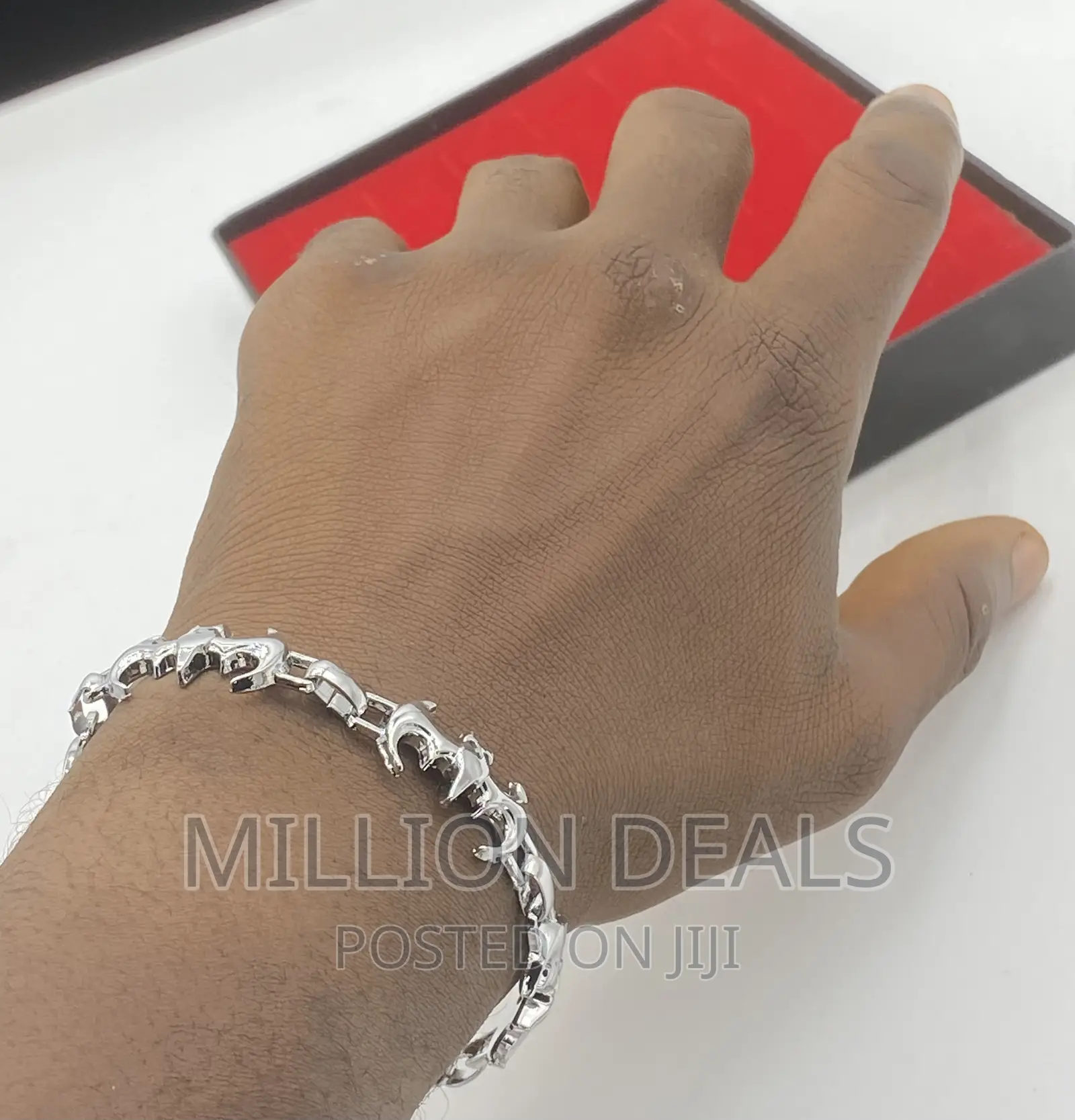 Pattern Ski Stylish Men’S Link Bracelet Silver