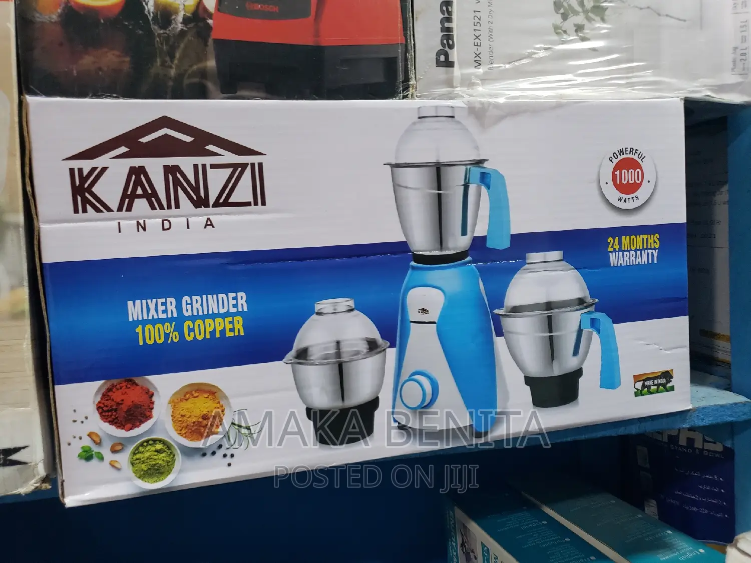 Kanzi Mixer Grinder 3 Cups(1000watts)