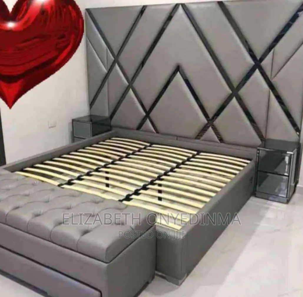 6 by 6 Padded Bed With Ottoman