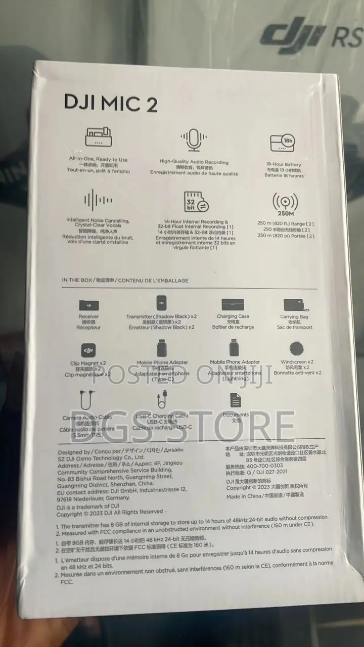 DJI Mic 2 Wireless Microphone  Sans Fil