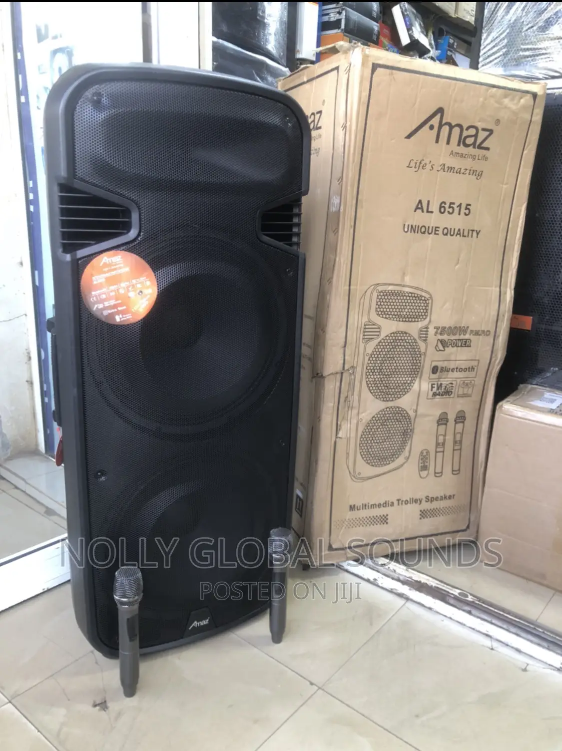 Amaz Double 15inches Rechargable Public Address System 7500W